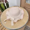 Chapeaux filles chapeau de soleil été femmes bébé enfant enfants paille plage protection nœud papillon perle luxe mignon fille Sumemr