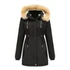 Trench da donna 2022 Autunno Inverno Giacca da donna in lana d'agnello ispessita in cotone Giacca da donna allentata femminile con cappuccio Plus Velluto