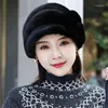 Visors 2022 Fashion Russian Women Real Nattural Bomber Hats Winter Lady Warm Fluffy Hat Good Quality Caps