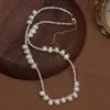 チョーカーエレガントな花バロック自然真珠の女性のためのミニ小さな不規則な真珠ビーズチェーン女性ジュエリーウェディング