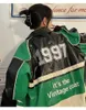 남성용 재킷 미국 오토바이 경주 PU 가죽 의류 레트로 폭격기 사계절을 입을 수 있습니다 겨울 남성 221020