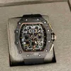 Luksusowe mechanicy męskie obserwuj węglowe lutowane zegarek męskie same dominujące wielofunkcyjne lufę w kształcie dużej tarczy wydrążonej w pełnym autouto