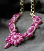 Girocollo 2 colori intarsio di cristallo collana etnica fascino floreale shopping online India amico regalo gioielli donna
