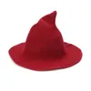 Chapeaux de sorcière d'Halloween diversifiés le long du bonnet de laine de mouton tricot chapeau de pêcheur femme mode sorcière pointu bassin seau RRE15229