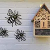 3st Set Creative Bee Garden Decoration Insect Statyer Landsbygdsstil Akryl utomhusväggskulpturer Staket Ornamentskylt 220721