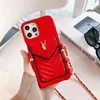 Funda de teléfono con bolsa cruzada y tarjetero de moda para iPhone 14 promax 14 13pro 12promax 12 11 Pro X Max XR 7 8 Plus Funda de cuero de lujo para billetera de Pu