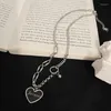 Pendant Necklaces Personalized Black Love Punk Heart Necklace Trend Letter Clavicle Link Chain Jewelry