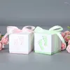 Gift Wrap 50Pcs Baby Feet Candy Box Birthday First Communion Girl Boy Shower Wedding Favors Dragee Baptism Cake Packaging