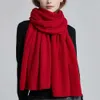 Scarves AOPU autumn winter pure wool scarf female pure color korean thick warm scarf knitted scarv