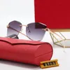 Hombres gafas de cd gafas de sol de diseñador moda mujer gafas sin marco ilimitadas gafas de sol cuadradas de gran tamaño UV400 caja eco anteojos de onda de calor para hombre mujer anteojos