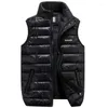 Men's Vests Winter Men's Sleeveless Jacket Big Sizes Black Vest Autumn Casual Warm Thick Coats Male Cotton-Padded Work Men Waistcoat