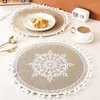 Tafelmatten Placemat Pad Coasters Keuken Jute Bowl Vulsmat isolatie Ronde Placemats Handgemaakt decor