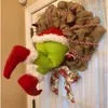 Christmas Decorations Thief Burlap Burglar Design Home Front Door Wreath Hoop Decoration Creative Props