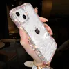 الحالات الفاخرة الساخنة Glitter Bling Diamond Diamond Soft Phone Case for iPhone 15 14 13 12 Pro Max 11 X S XR 7 8 Plus SE3 Clear Silicone