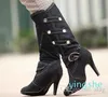 Plus Size Sexy Denim Boots Cowboy Boots For Women Punk Fashion High Heel Boots Ladies Chaussure Femme Botte NXZ166221Y