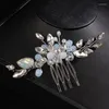 Headpieces Trendy Silver Rhinestone Crystal Wedding Hair Comb Headdress Handmade Vintage Bridal Headpiece Party Accessories For Women