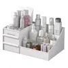 Storage Boxes Cosmetic Makeup Organizer With Drawers Plastic Bathroom SkinCare Box Brush Lipstick Holder Organizers Storag
