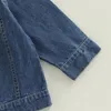 Джакеки 1-5 лет малышки мальчики девочки для девочек джинсовая джинсовая пуговица с длинным рукавом с твердым цветом джинсы