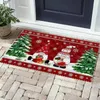 Tapijten kerstthema Mat Gnome Dwarf Santa Claus Elk Floor Non-slip deurmat Keuken Badkamer Toegang Decor