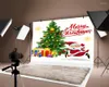 Decoração de festa Milsleep Background Papai Noel Claus Merry Chirstmas Xmas Tree Black Pograph Decorações Festival