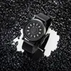 Нарученные часы Eutour Magnet Watch Men's Luxury Black Mesh Steel Band Защищенные часы модные бизнес -часы мужчина Reloj Magnetic Metal Relogio