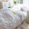 Set di biancheria da letto coreano adorabile principessa regina set kawaii rouffles conciutore carino copripiumino con copertura trapunta