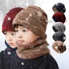 Bérets Hommes Bonnet Chapeau 2pcs Bonnet De Ski Et Écharpe Hiver Chaud Chapeaux De Laine Tricot Côtelé Randonnée En Plein Air Plus Velours Épaissir Casquettes De Couverture