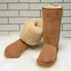 Fur Shearling Suede Snow Boot Designer Tall Boots luxe Australie U n G Plate-forme d'hiver doublée de laine Chaussures châtaigne gris noir dames filles