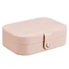 Anpassad logotypl￤der Small Travel Jewelry Box Organizer Velvet Jewelry Storage Fall f￶r ring￶rh￤ngen Halsband Giftf￶rpackning RRE15255