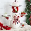 Christmas Decorations Fruit Plate Snack Rack Snowman Santa Claus Tray Cake Display Serving Xmas Holiday Party Resin Statue