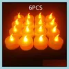 Bougies Bougies 6 Pcs À Piles Led Lumières De Thé Sans Flamme Scintillant Ing Décor Avec Flamme Bougie Pot 220928 Drop Delivery 2022 Dhh5H