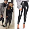 Pantalons pour femmes Capris Femmes Extensible Faux Cuir Leggings PVC Crayon Dames Sexy Latex Noir Taille Haute Collants PU Pantalon Personnalisé