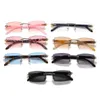 2021 New Punk Random sunglass Random rectangle Men Women vintage shad Ride without glass Frameloze Gradient ModeQPMG