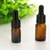 Flacone contagocce in vetro per olio essenziale ambrato 5 ml 10 ml per siero con coperchi evidenti