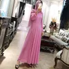 Etnik Giyim Müslüman Elbise Ramazan Moda Kadınlar Şifon Arap Düz Renk Uzun Toptan Dubai Abaya Türkiye