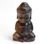 2.0 Inches Natural Chakra Quartz Rhodonite Tiger Eye Stone Carved Crystal Healing Sitting Meditation Buddha Statue