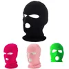 Ball Caps Winter Warm Fl Face Er Motorcykel Ski Mask Hat 3 Hål Clava Army Tactical Windproof Knit Beanies Löpkepsar Drop Lever Dhw2K