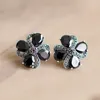 Dangle Earrings 2022 Real Silver Cute Flower For Lady Elegant Red Garnet & Top Quality Zircon Fine Jewelry Anniversary