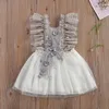 Girl Dresses Toddler Baby Girls Dress Flower Embroidery Sleeveless Outfits Casual O-neck High Waist One-piece Party Clothing