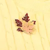 2 size Metal Enamel Maple Leaf Pin Brooches Chinese Colored Badge Decorations Corsage Pins Women Men Clothes Accessories