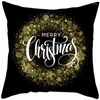 Décorations de Noël LuanQI doré noir motif housse de coussin joyeux décoration pour la maison Noel Navidad 2022 cadeau de Noël bonne année 2023