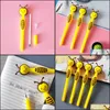 Gel Pens 50Pcs Cartoon Little Bee Gel Pen Creative Cute Stationery Student Black Childrens Gifts Y200709 Drop Delivery 2022 Office S Dhnxq