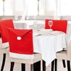 Fodere per sedie 1Pc Natale Babbo Natale Coprisedile posteriore Red Hat Pompon Ball Dining R