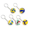 Fashion Leather Volleyball Keychain Mini PVC Volley Ball Keyring Bag Car Keychain Key Toy Holder Ring for Men Women