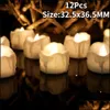 Candele Candele Confezione da 1224 Telecomando tremolante Bianco caldo Giallo Tealight elettrico senza fiamma per la decorazione di San Valentino 2 Dhv6M