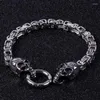 Bracelets de liaison bracelet punk noir / or / argent pour hommes de style chinois en acier inoxydable