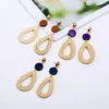 Dangle Earrings Korean Handmade Bamboo Drop Rattan Vine Knitted For Wicker Straw Weave Women