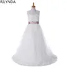 Girl Dresses Lace Princess Flower 2022 Ball Gown First Communion For Girls Sleeveless Tulle Toddler Pageant