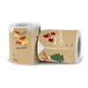 Rollo de pegatinas decorativas navideñas, pegatinas de papel kraft de dibujos animados RRA85