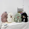 Storage Bags Cute Women Large Capacity Backpack Preppy Multi-Pocket Nylon Female Schoolbag College Laptop Book Kawaii Girl Rucksack